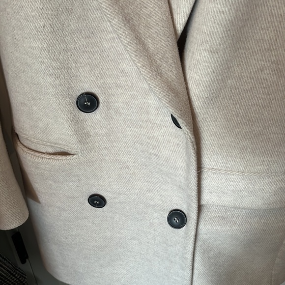 Zara. White double breasted coat xs oversized look - Picture 4 of 7